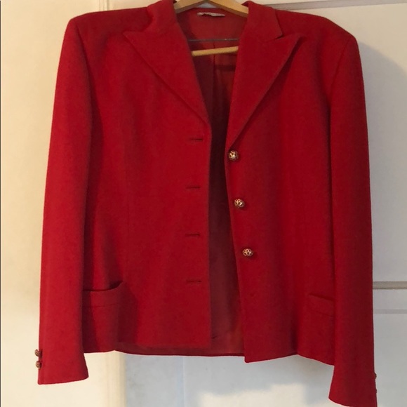 Gianni Versace Red Blazer Wool 